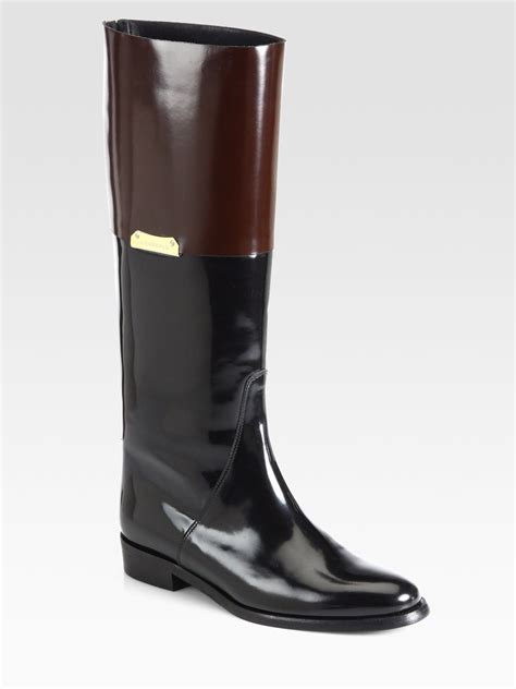 Burberry Patent Leather Riding Boots 